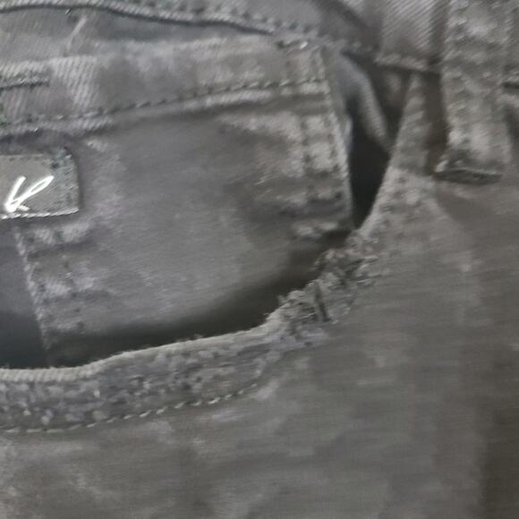 Kancan Women's Black Denim Colored Jeans Rip Straight Leg Mid Rise 5 Pocket 29 - Picture 10 of 15